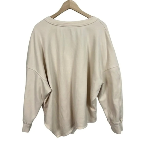 Fabletics Mira Pullover Latte Plus Size 1X Asymmetrical V-Neck Stretch Women’s - Picture 5 of 8